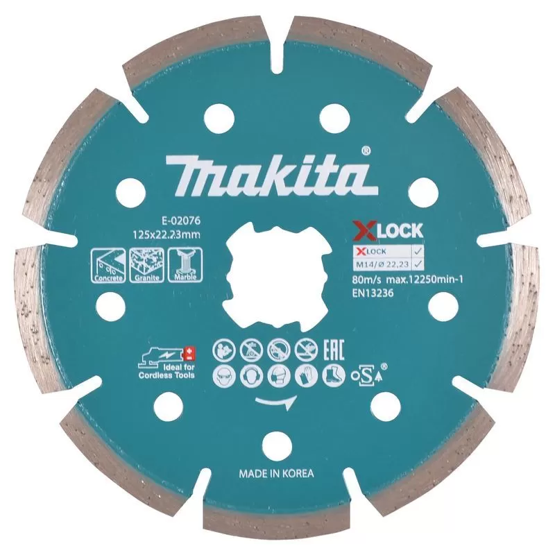 Алмазный сегментированный диск с системой X-LOCK 125х22,23 Makita E-02076
