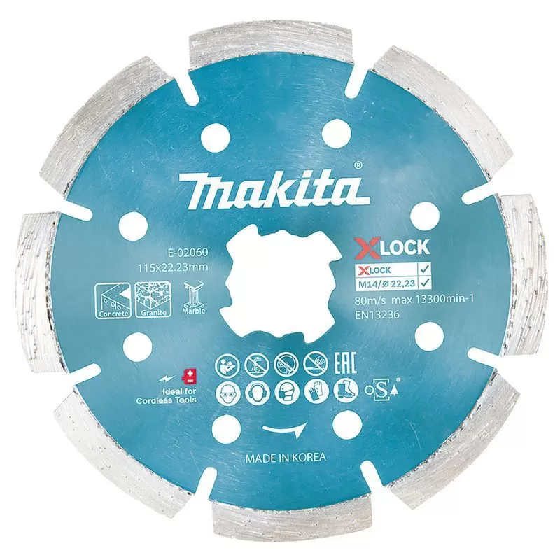 Алмазный сегментированный диск с системой X-LOCK 115х22,23 Makita E-02060
