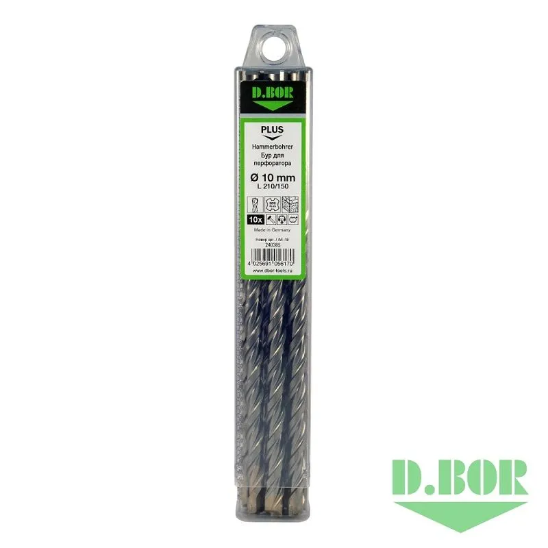 Набор буров SDS-plus 4PLUS 8*200/260 (10 шт.) D.BOR 61050