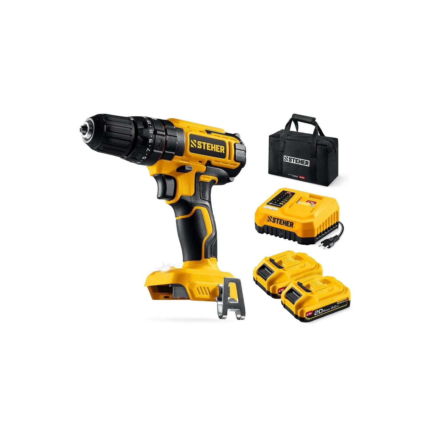 Аккумуляторная ударная дрель-шуруповерт  STEHER CDS-40-22