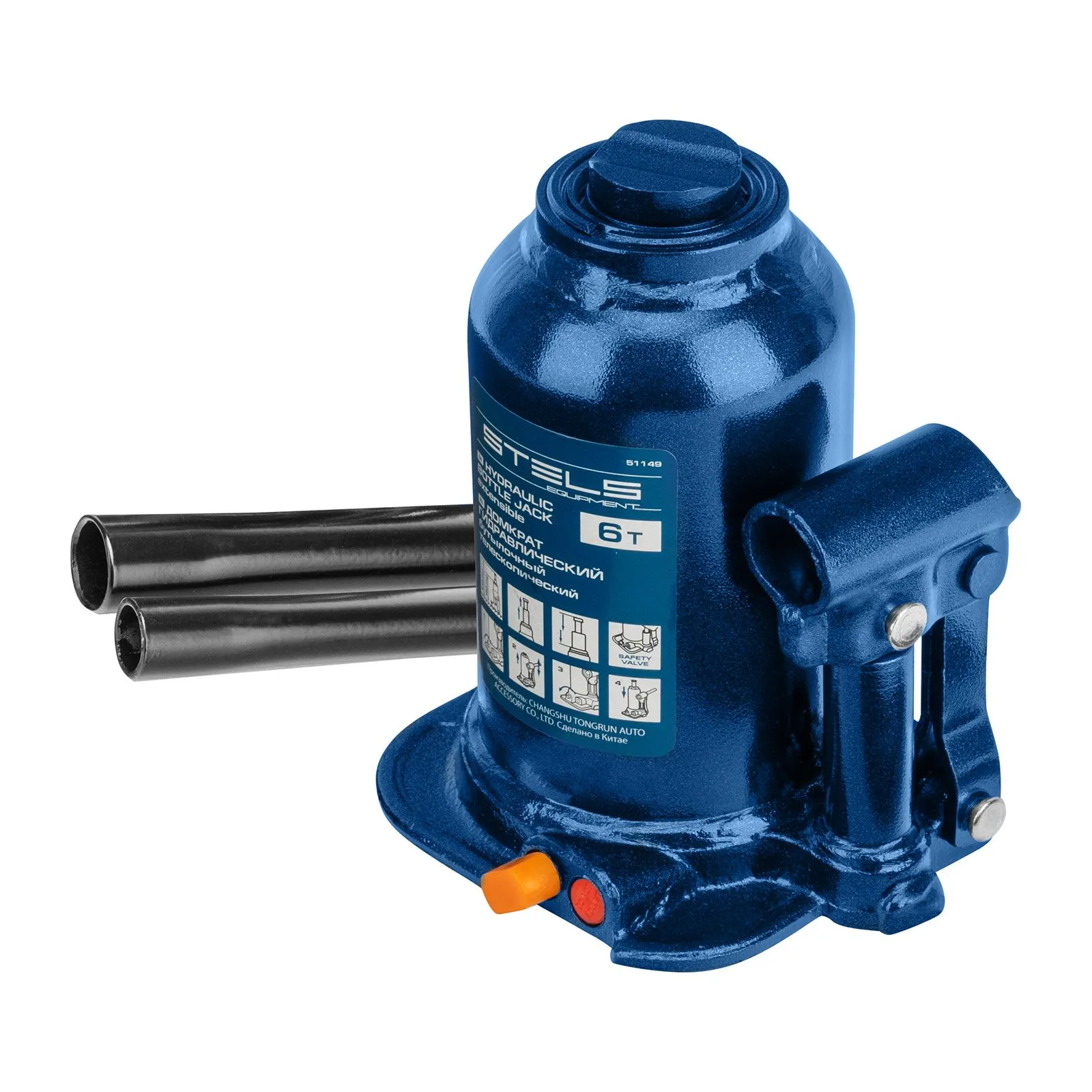 Домкрат гидравлический бутылочный телескопический Stels 51149