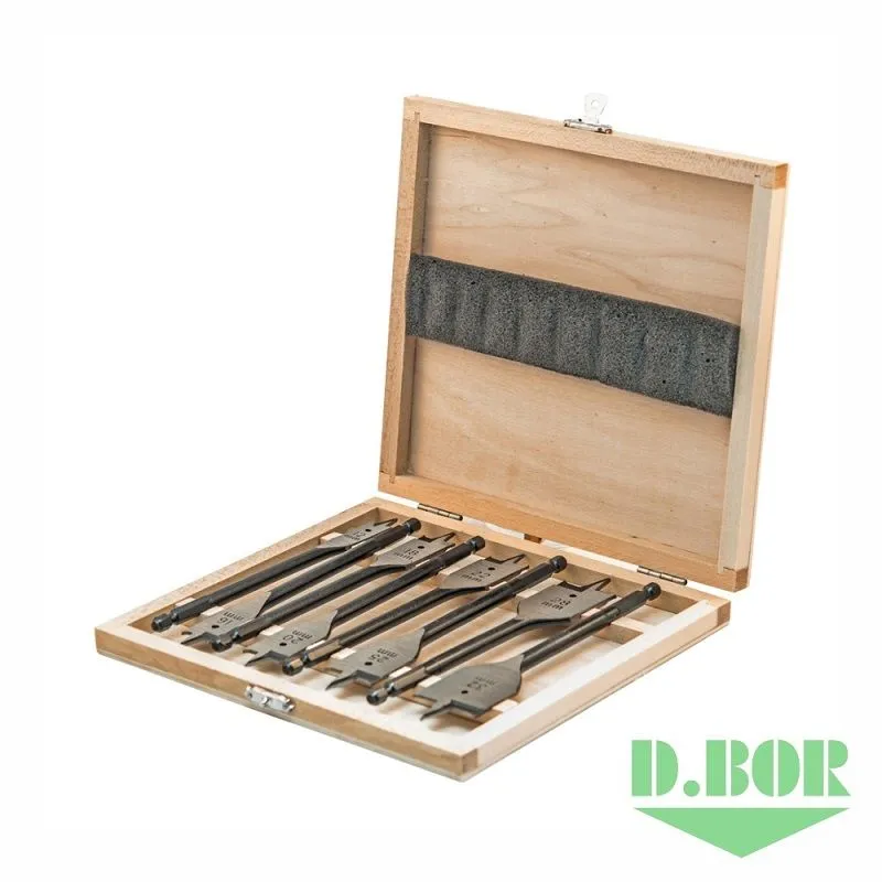 Набор сверл по дереву, перьевых, 8 шт. (12-32 х160 мм.) D.BOR W-011-180608116D