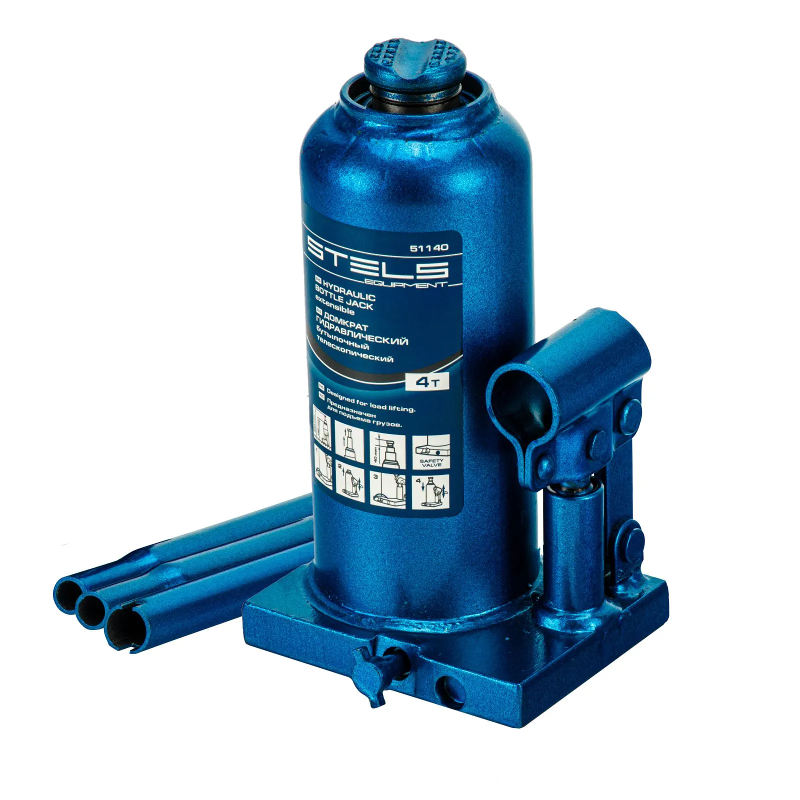 Домкрат гидравлический бутылочный телескопический Stels 51140