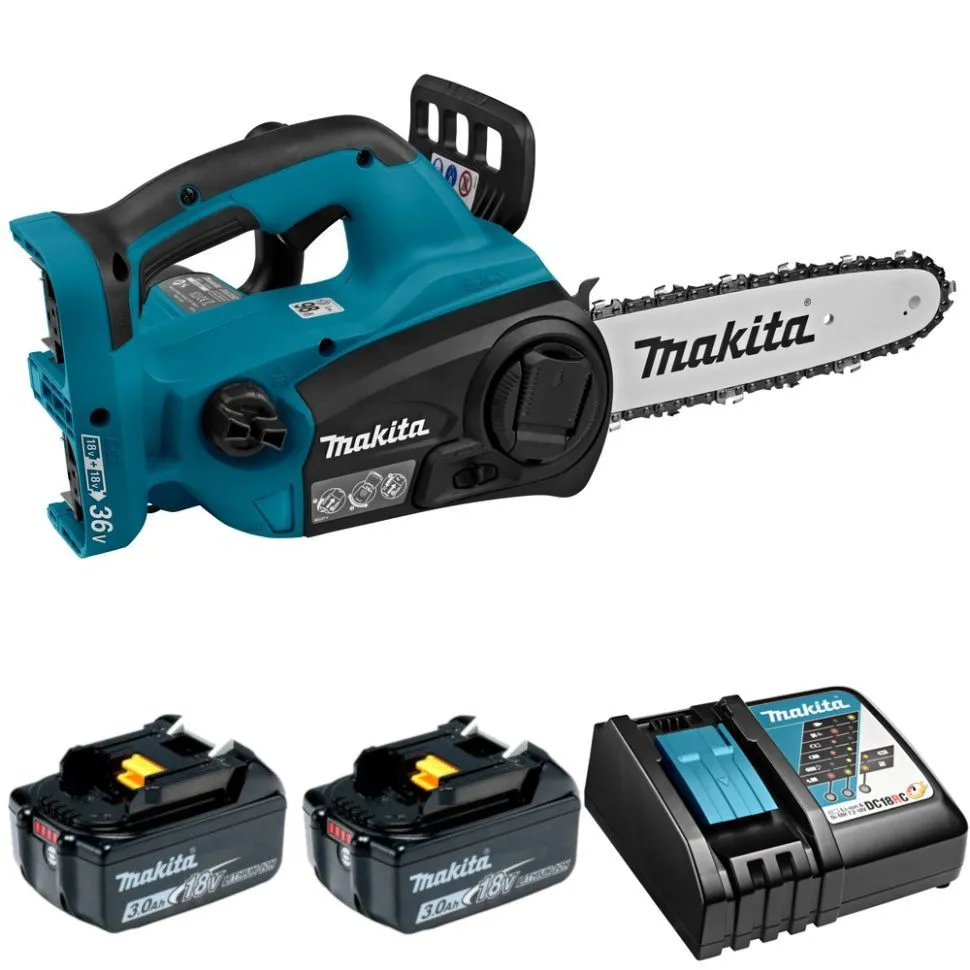 Аккумуляторная цепная пила Makita DUC302Z + батарея BL1830B 2шт + зарядка DC18RC