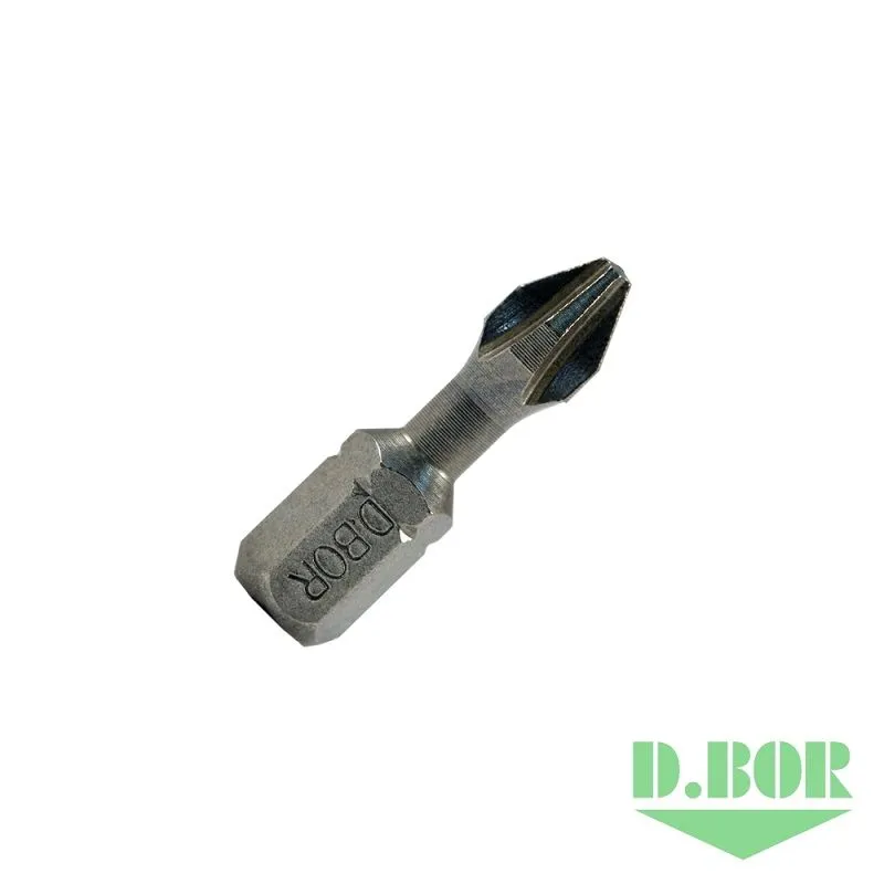 Биты фрезерованные, Ph 2x25 мм, Torsion, C 6,3 (20 шт.) D.BOR D05-DTPH02025020