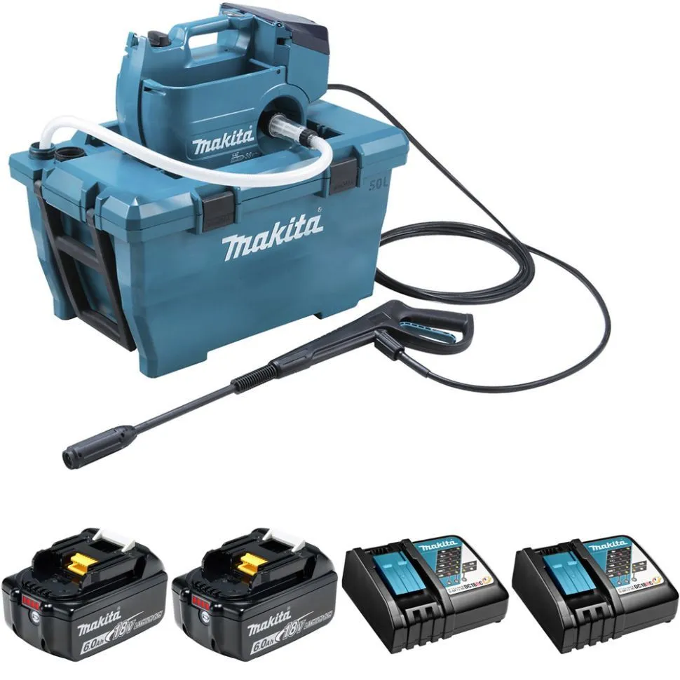 Аккумуляторная мойка Makita DHW080ZK + батарея BL1860B 2шт + зарядка DC18RC 2шт