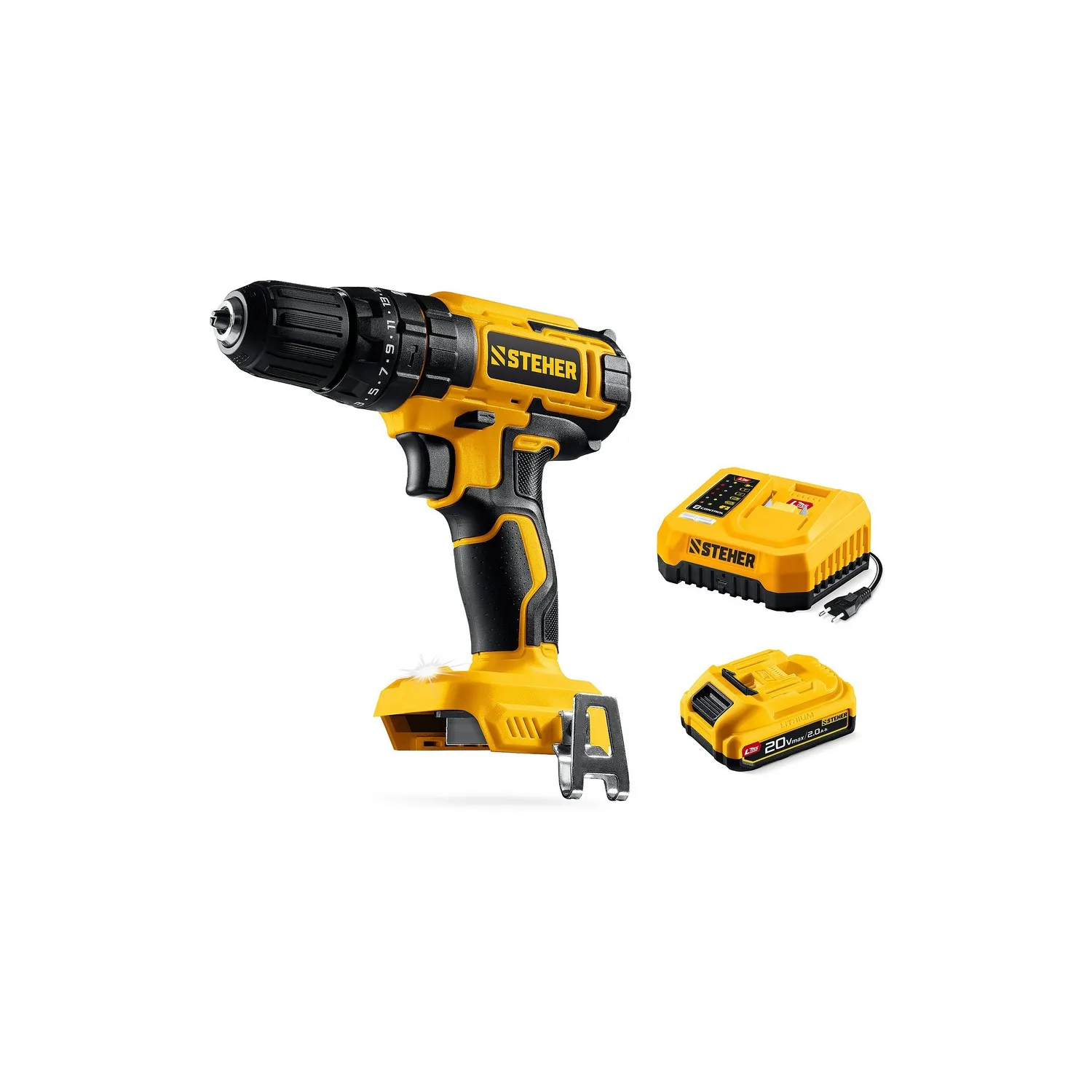 Аккумуляторная ударная дрель-шуруповерт  STEHER CDS-40-21