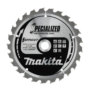 Пильный диск для дерева EFFICUT, 190 мм. Makita E-11156