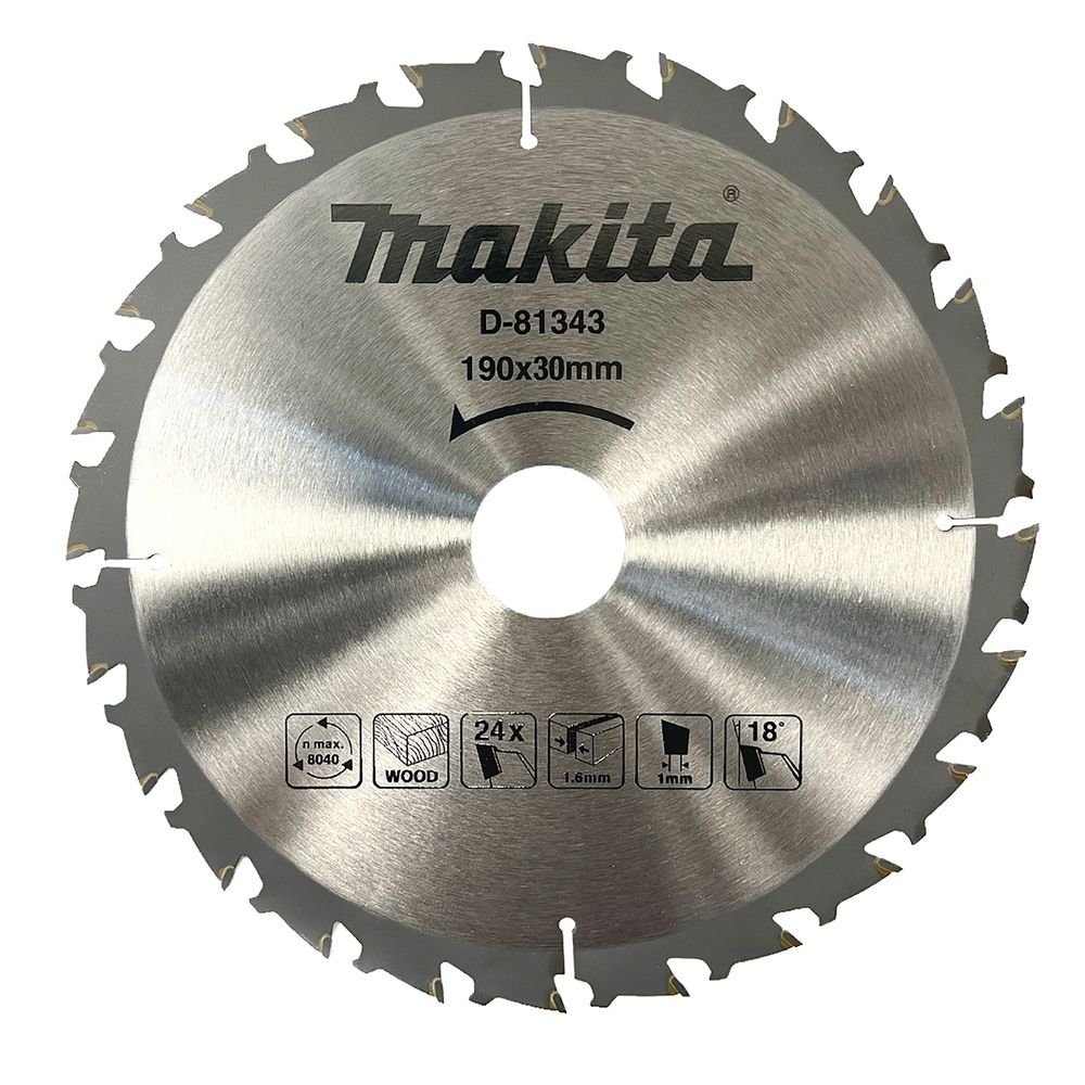 Пильный диск для дерева, 190x30x1.6/1x24T Makita D-81343