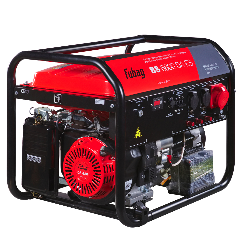 Бензиновый генератор (трехфазный) с электростартером и коннектором автоматики FUBAG BS 6600 DA ES (646282)