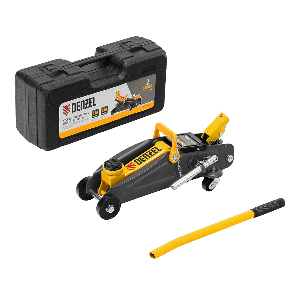 Домкрат гидравлический подкатной с фиксатором Denzel 51154