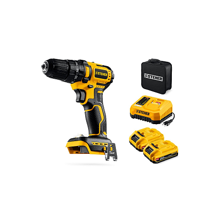 Аккумуляторная ударная дрель-шуруповерт  STEHER CBS-45-22