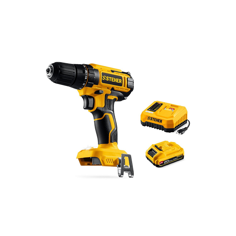 Аккумуляторная дрель-шуруповерт  STEHER CD-40-21