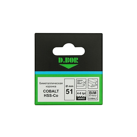 Биметаллическая коронка D.BOR COBALT M42 44*38 мм HS-BIM-CO-38-044