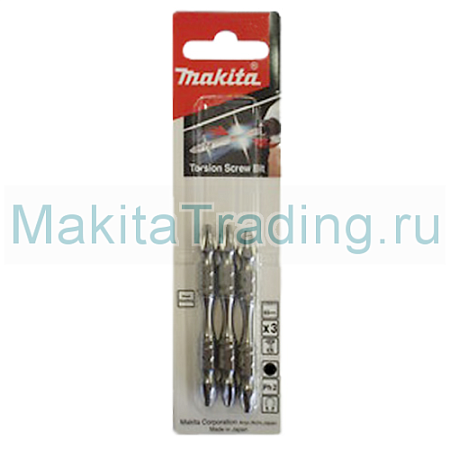 Биты двухсторонние Макита PH2 65мм Torsion 3шт (B-20703)