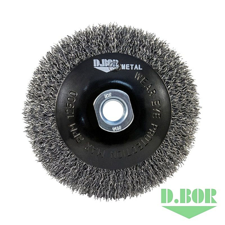 Щётка коническая гофрированная для УШМ, METAL Standard, 100xМ14 - S0.30 - RPM 12500 D.BOR D10-MS-100-M14-030