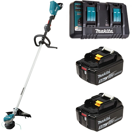 Аккумуляторный триммер Makita DUR368LZ + батарея BL1850B 2шт + зарядка DC18RD