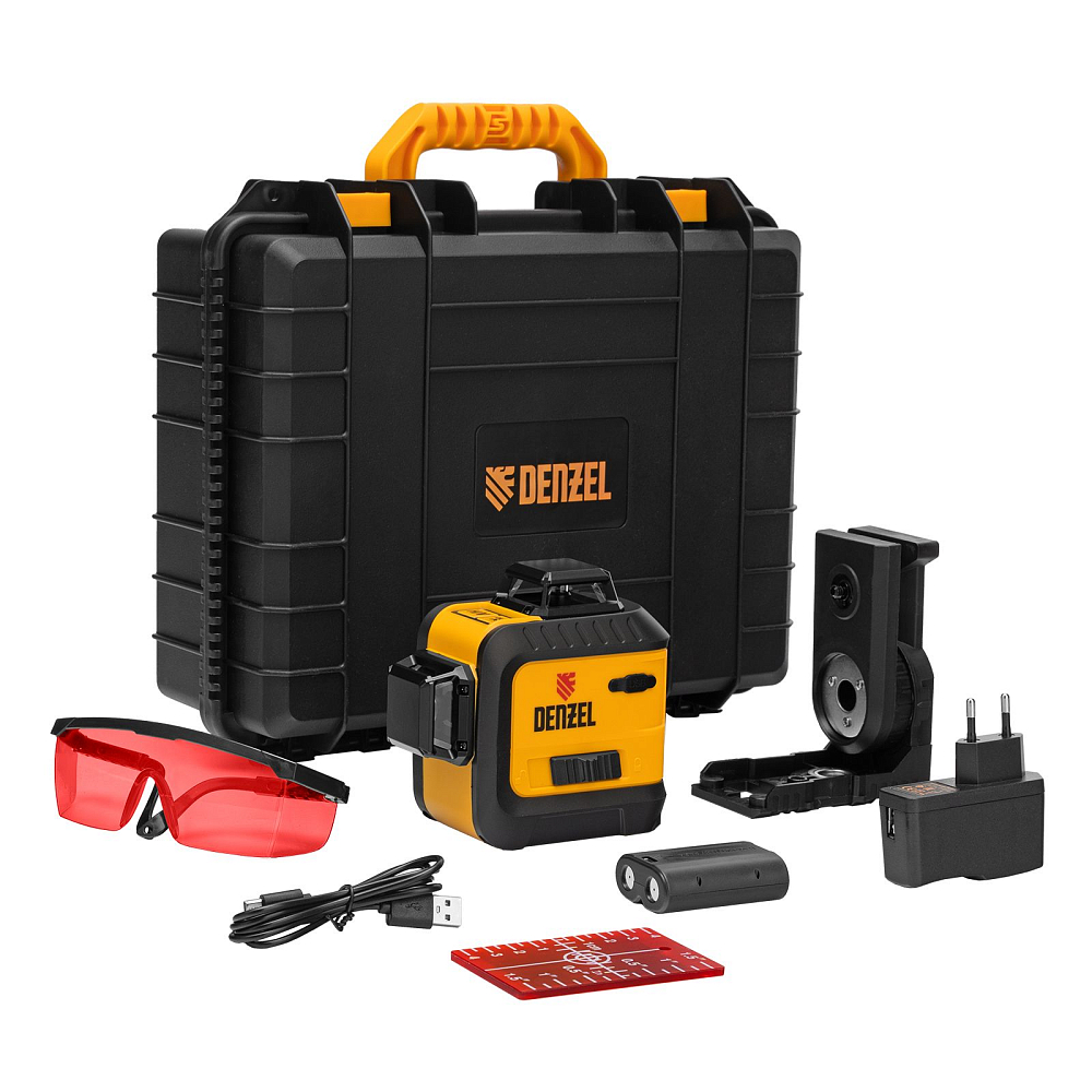 Лазерный уровень мультипризменный LX 360-2 Red Denzel 35076