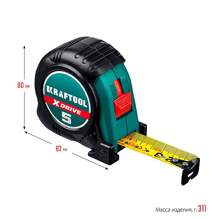 Рулетка KRAFTOOL X-Drive, 5 м х 25 мм (34122-05-25_z02)