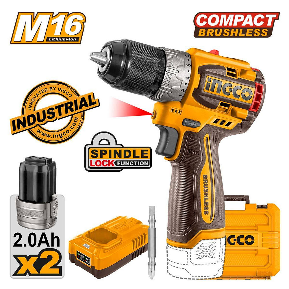 Аккумуляторный шуруповерт INGCO CDLI16682