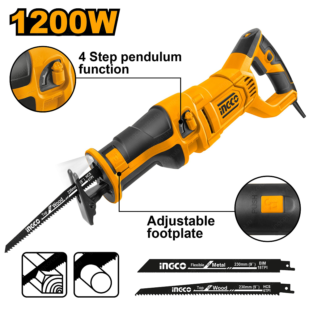 Сабельная пила INGCO INDUSTRIAL RS12001