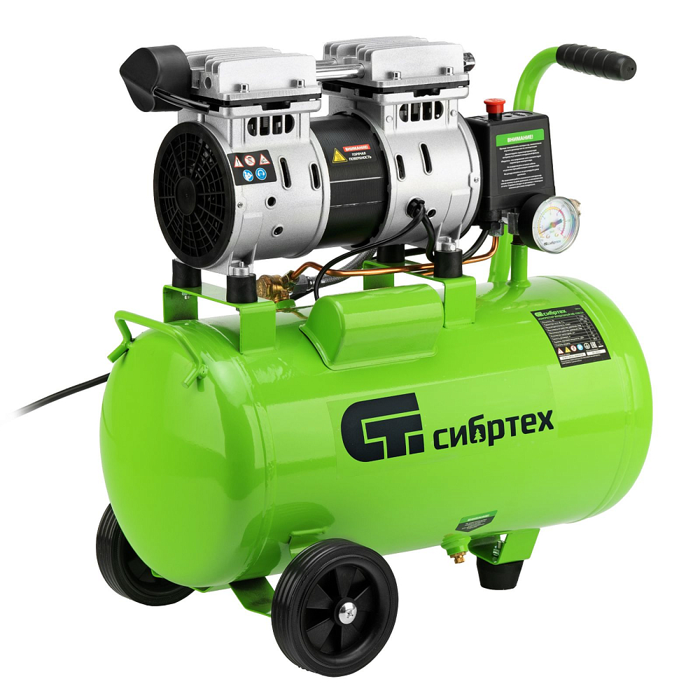 Компрессор безмаслянный малошумный МБ 1100/24 Сибртех 58006