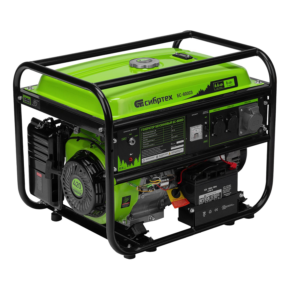Генератор бензиновый БС-8000Э Сибртех 94549
