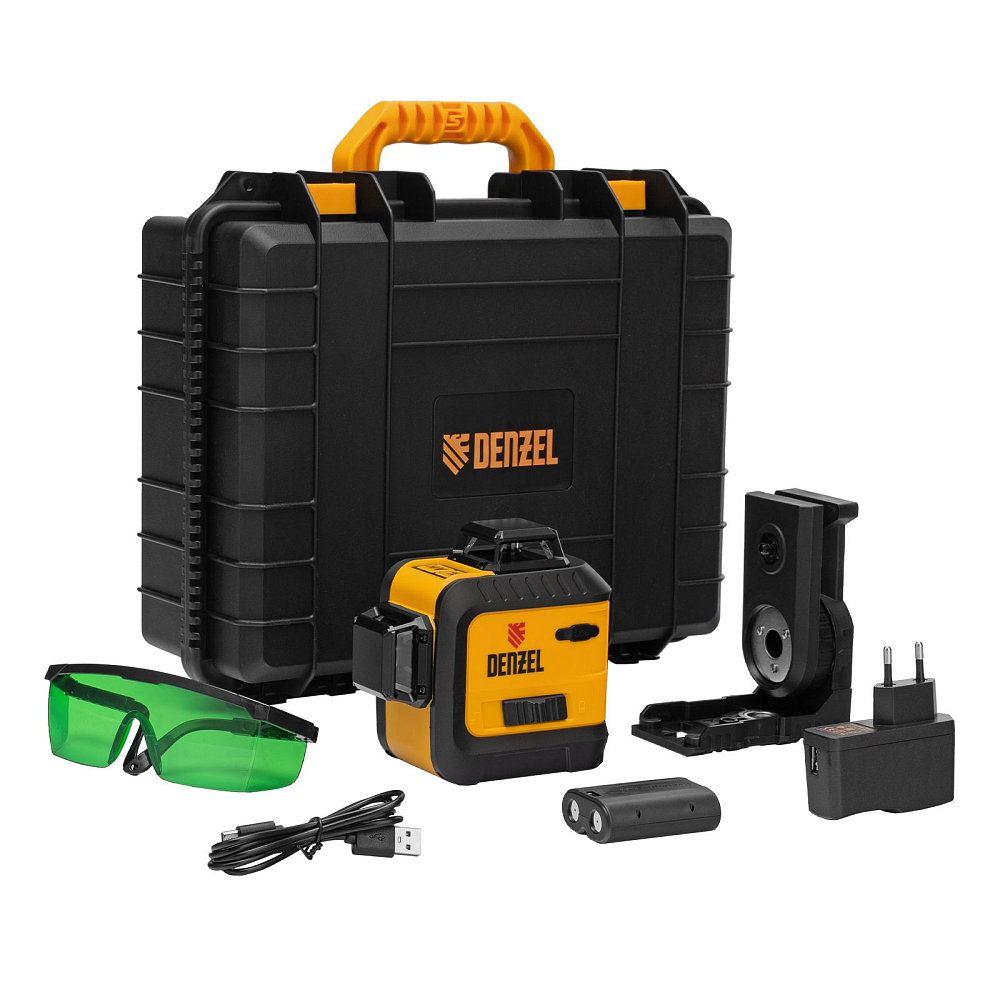 Лазерный уровень мультипризм. LXI 360-3 Green Denzel 35079