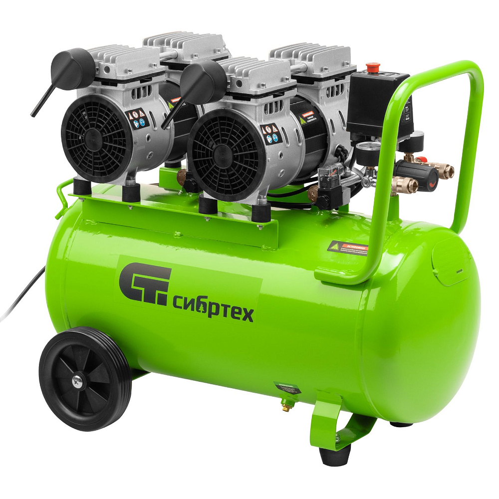 Компрессор безмаслянный малошумный МБ 2000/50 Сибртех 58007