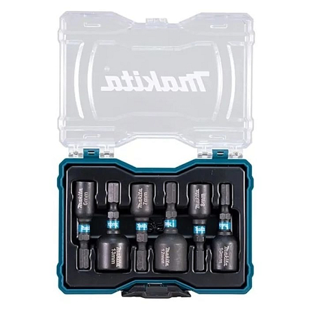 Набор магнитных бит с торцевой головкой 6-7-8-10-12-13 мм. Makita E-18035